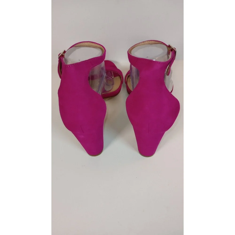 INC International Concepts Kivah Fuchsia Pink Suede Block Heels Womens 10M